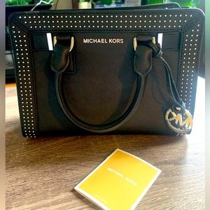 Michael kors leather studded crossbody purse